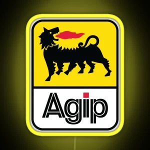 AGIP Lubricants Logo 1968 1998 RGB Neon Sign