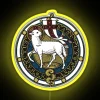 Vibrant RGB LED illuminated Agnus Dei neon wall decor lighting