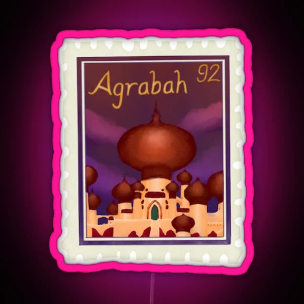 Agrabah Postage Stamp RGB Neon Sign