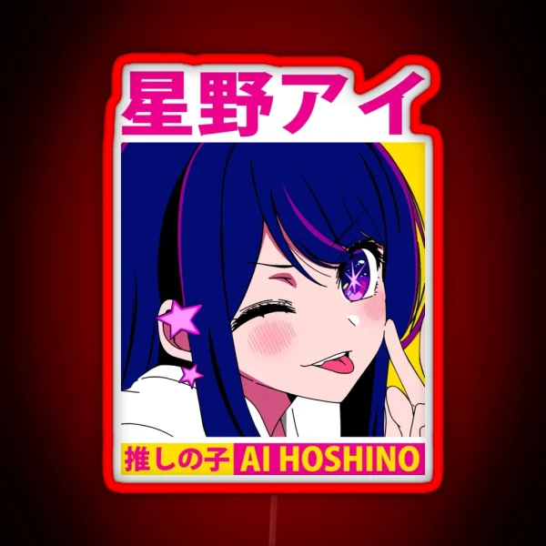 Ai Hoshino Oshi Wink RGB Neon Sign