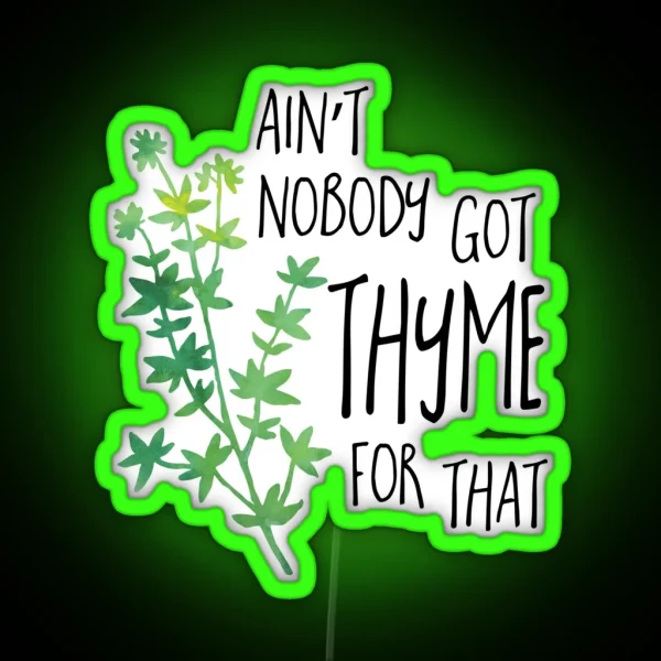 Ain T Nobody Got THYME For That Pun RGB Neon Sign