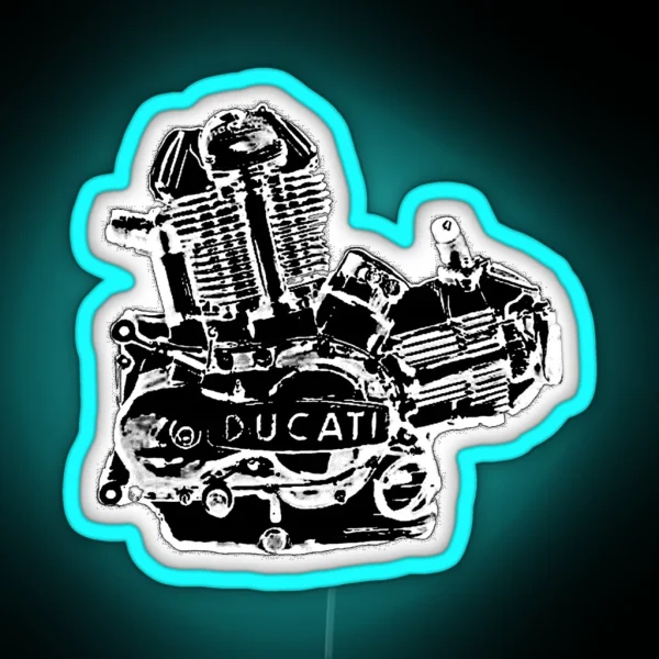Air Cooled Ducati Engine RGB Neon Sign