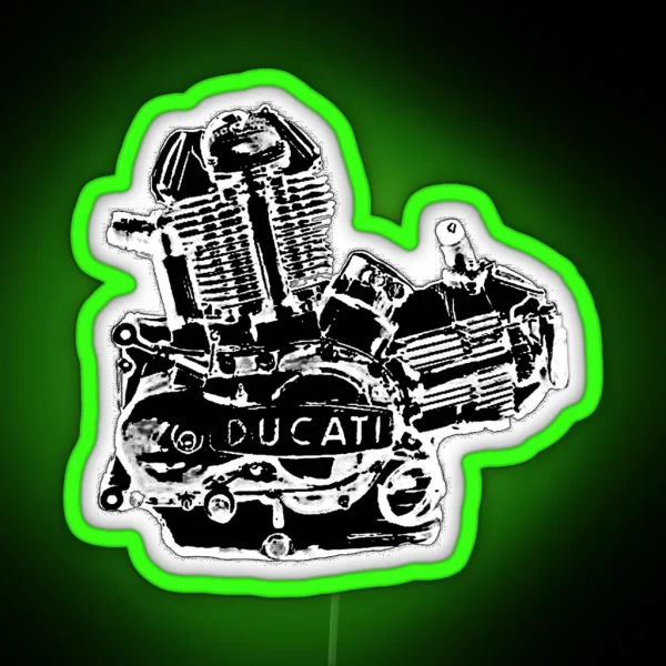 Air Cooled Ducati Engine RGB Neon Sign