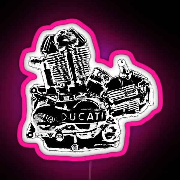 Air Cooled Ducati Engine RGB Neon Sign