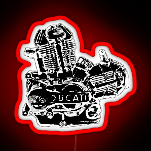 Air Cooled Ducati Engine RGB Neon Sign
