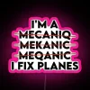 RGB Neon Aviation Mechanic Sign for Aerospace Enthusiasts and Pilots