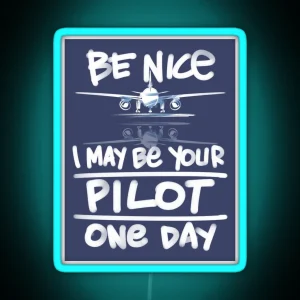 Airline Pilot Trainee Pilots Airplane Captain Future Pilot Kid Funny Saying Gift RGB Neon Sign