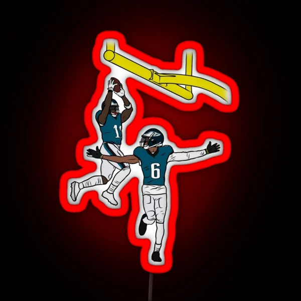 AJ Brown And Devonta Smith Dunk Celebration RGB Neon Sign