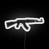 AK-47 rifle logo neon sign with colorful RGB LED lighting