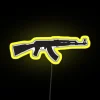 AK 47 LED display with customizable colorful glowing neon lights