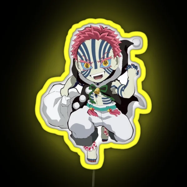 Akaza Chibi Demon Slayer RGB Neon Sign