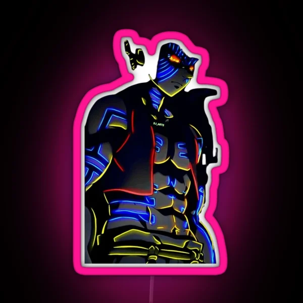 Akaza Chibi RGB Neon Sign