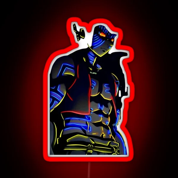 Akaza Chibi RGB Neon Sign