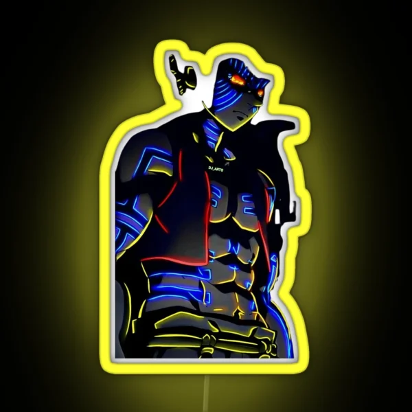 Akaza Chibi RGB Neon Sign