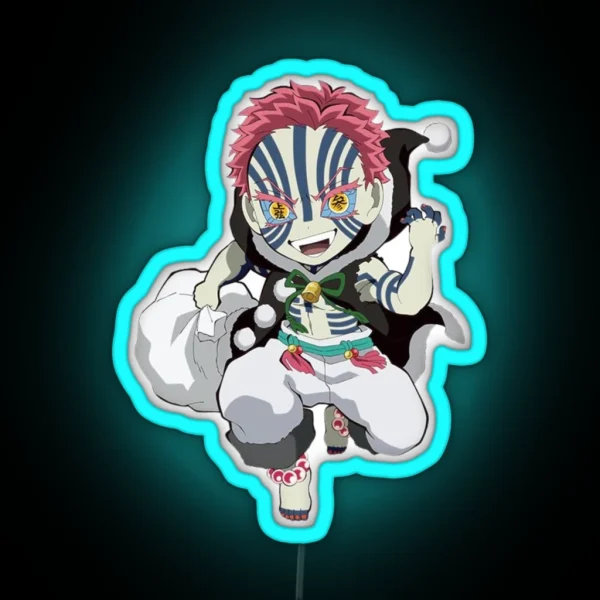 Akaza Chibi RGB Neon Sign