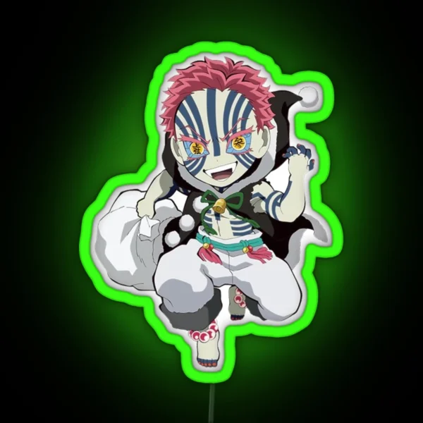 Akaza Chibi RGB Neon Sign