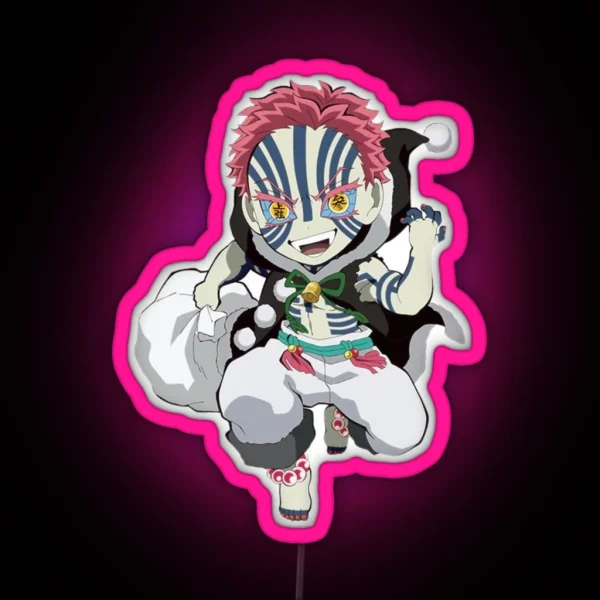 Akaza Chibi RGB Neon Sign