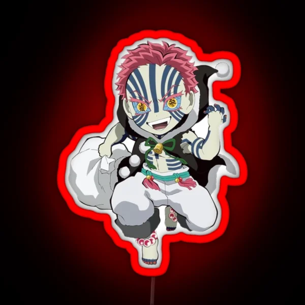 Akaza Chibi RGB Neon Sign