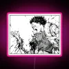 Vibrant 8-bit inspired Akira Tetsuo losing arm digital art sign