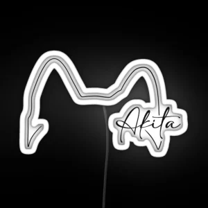 Akita Lover Ear Line Art RGB Neon Sign