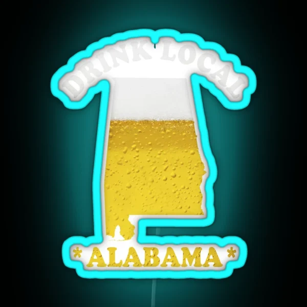 ALABAMA Beer Map Led Drink Local Brewmaster Gift RGB Neon Sign