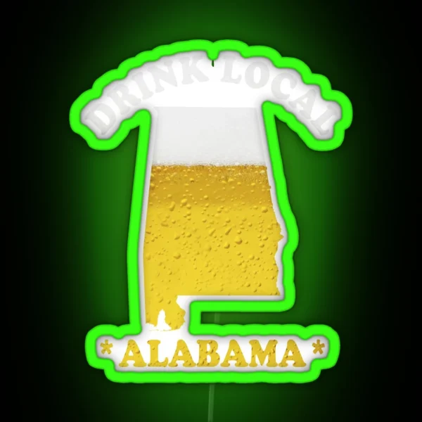 ALABAMA Beer Map Led Drink Local Brewmaster Gift RGB Neon Sign
