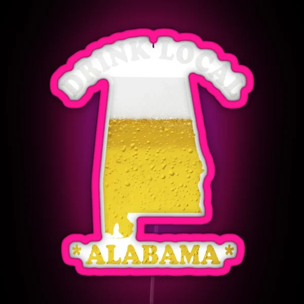 ALABAMA Beer Map Led Drink Local Brewmaster Gift RGB Neon Sign