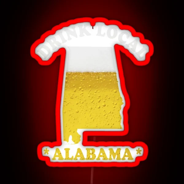 ALABAMA Beer Map Led Drink Local Brewmaster Gift RGB Neon Sign