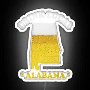 ALABAMA Beer Map Led Drink Local Brewmaster Gift RGB Neon Sign