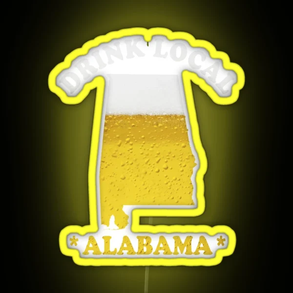 ALABAMA Beer Map Led Drink Local Brewmaster Gift RGB Neon Sign