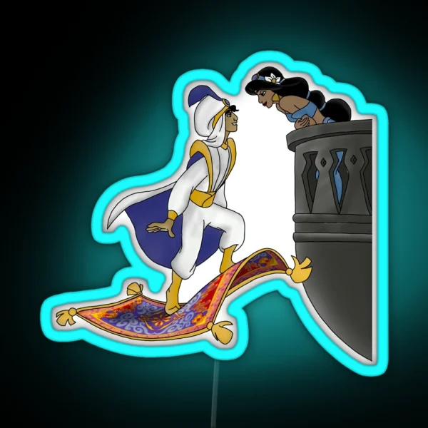 Aladdin And Jasmin RGB Neon Sign