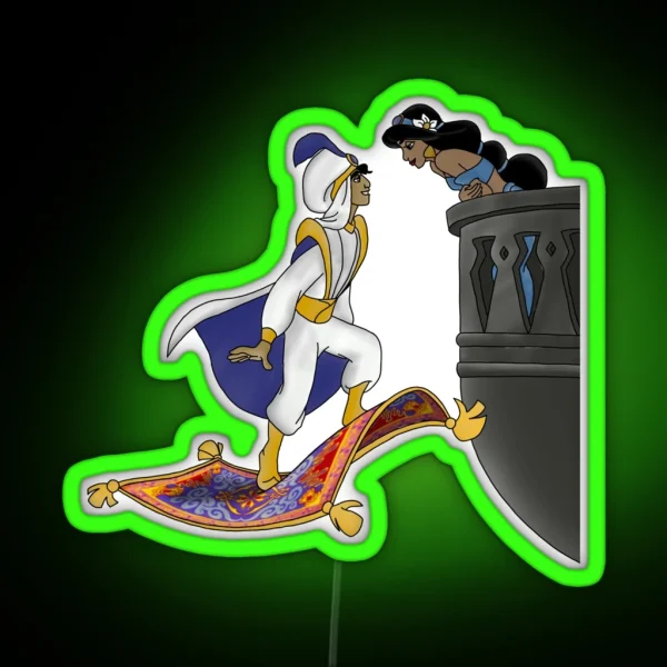 Aladdin And Jasmin RGB Neon Sign