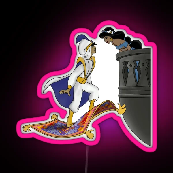 Aladdin And Jasmin RGB Neon Sign