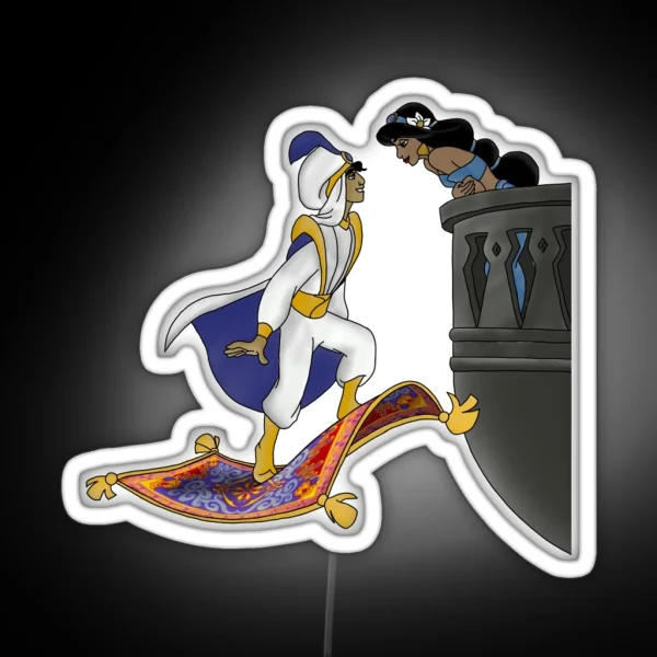 Aladdin And Jasmin RGB Neon Sign