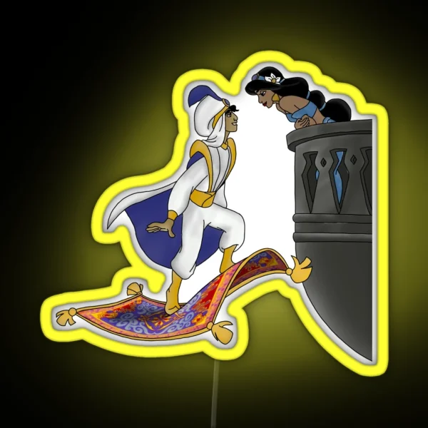 Aladdin And Jasmin RGB Neon Sign
