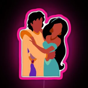 Aladdin And Jasmine RGB Neon Sign