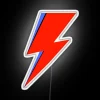 Vibrant Aladdin Sane inspired glow-in-the-dark LED neon wall decor art.