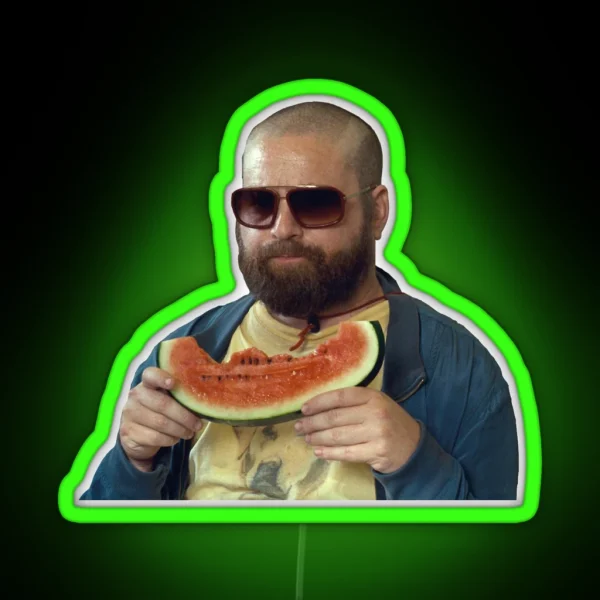 Alan Eating Watermelon RGB Neon Sign