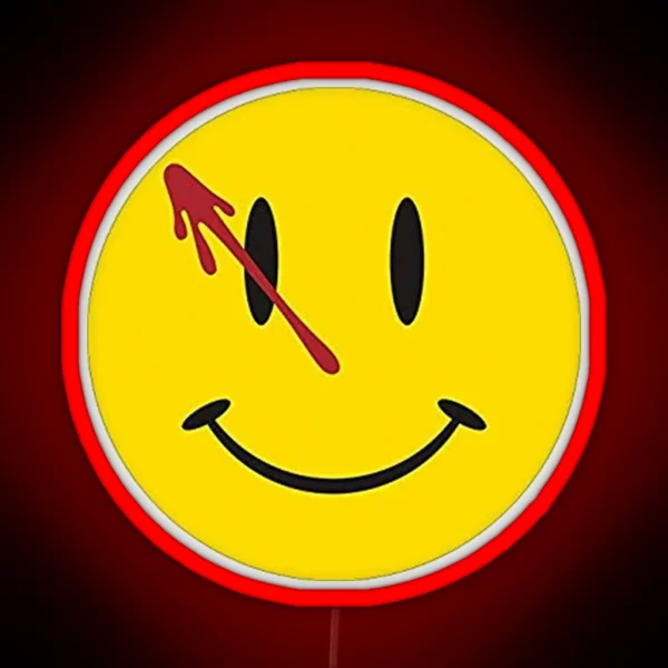 Alan Moore Watchmen Comic Smiley Face RGB Neon Sign