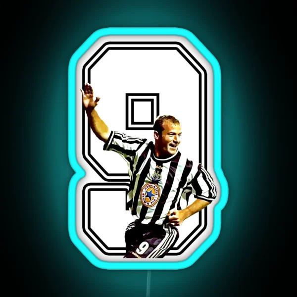 Alan Shearer 9 Newcastle Legend RGB Neon Sign