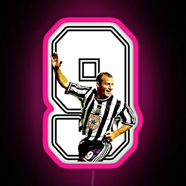 Alan Shearer 9 Newcastle Legend RGB Neon Sign