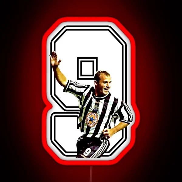 Alan Shearer 9 Newcastle Legend RGB Neon Sign
