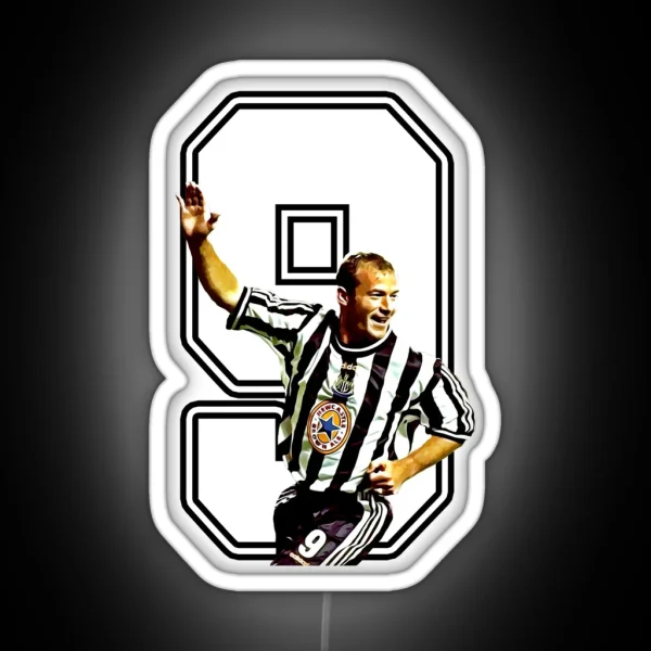 Alan Shearer 9 Newcastle Legend RGB Neon Sign