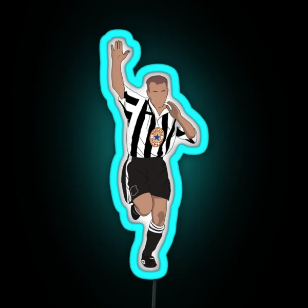 Alan Shearer Newcastle United 90 S RGB Neon Sign