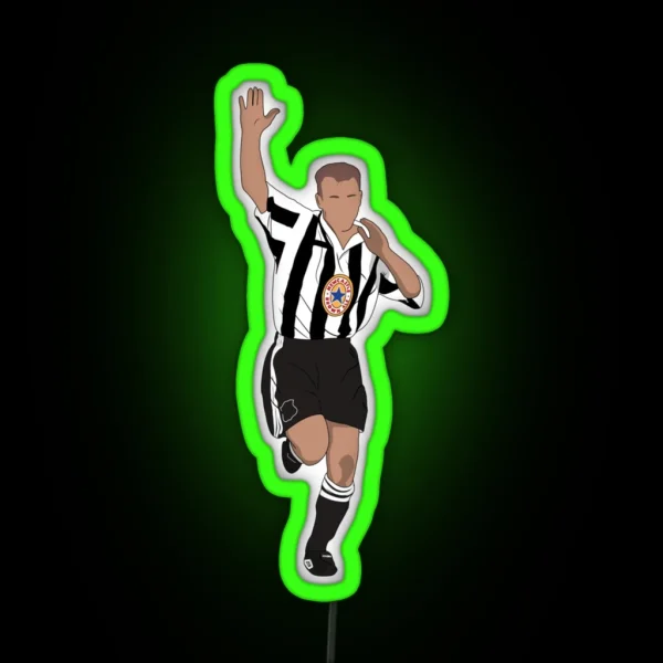 Alan Shearer Newcastle United 90 S RGB Neon Sign