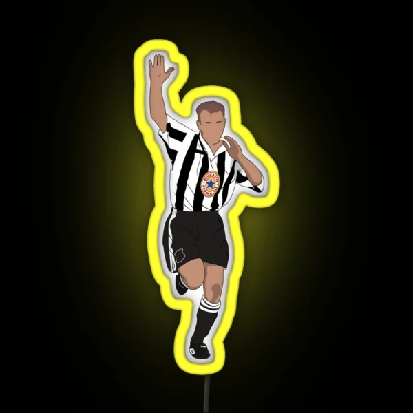 Alan Shearer Newcastle United 90 S RGB Neon Sign