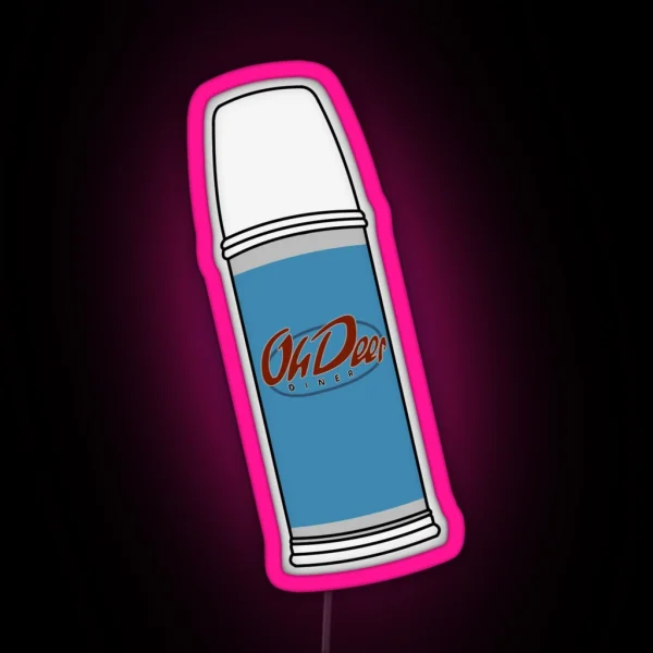 Alan Wake Oh Deer Diner Thermos RGB Neon Sign