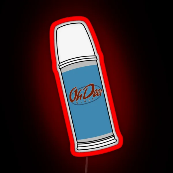 Alan Wake Oh Deer Diner Thermos RGB Neon Sign