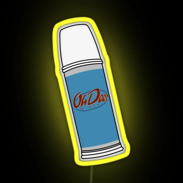 Alan Wake Oh Deer Diner Thermos RGB Neon Sign