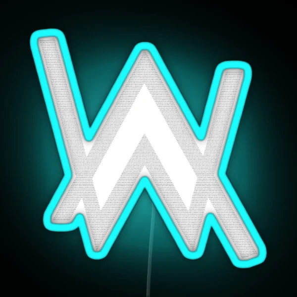 Alan Walker Binary Logo Black RGB Neon Sign